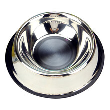 锈钢狗碗 宠物碗狗食盆 猫碗猫盆猫食盆宠物用品猫狗通用 本色2号适合10斤
