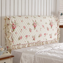 欧苏缦韩版纯棉花边床头罩布艺皮艺全棉床头套夹棉靠背罩防尘罩 红颜知己 2.1米长床头罩