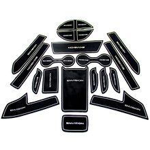 购美别克昂科威门槽垫昂科威水杯垫储物箱垫防滑垫改装专用储物盒垫防滑防尘垫加厚环保无味乳胶垫 昂科威【豪华版/精英版/领先版】荧光黑白18件