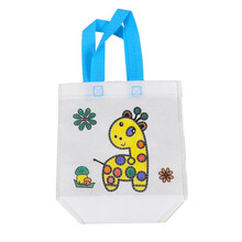 儿童空白手绘DIY无纺布涂鸦包环保手提袋幼儿园手工制作材料包 长颈鹿