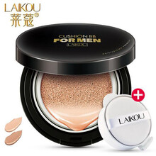 莱蔻男士气垫bb霜30g 遮瑕呼吸气垫cc霜粉底裸妆隔离护肤品化妆品学生男生自然色小麦色 自然色