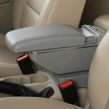 适用于大众老宝来扶手箱宝来经典专用中央手扶改装2004/05/06/07/08年款 双层伸缩款  灰色