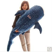 毛绒玩具卡通鲸鲨鲸鱼大布娃娃靠垫大号鲨鱼蓝鲸儿童抱枕公仔 蓝鲸(玩物尚致家） 100厘米