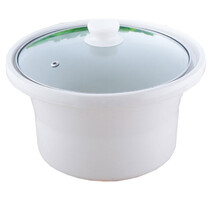 炖锅蒸锅隔水炖炖汤煮汤煲汤熬汤隔水炖盅 燕窝炖盅 洋参炖盅 虫草炖盅紫砂陶瓷炖盅炖盅 2.5升白色炖盅