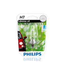 飞利浦（PHILIPS）汽车前大灯灯泡 远近光灯泡 12V55W 卤素大灯 4倍寿命恒劲光 H7 C5 近光灯 原车氙气灯勿拍