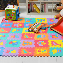 厂家直送 2件8折明德益智拼图地垫儿童泡沫拼接地垫防滑地垫宝宝卧室拼接爬行垫9片/包 动物拼图9片/包 30*30*1.0CM