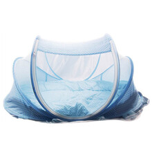 2020 儿童蚊帐折叠宝宝蚊帐婴儿蚊帐公主宝宝睡蚊帐枕头 浅蓝色没有床垫