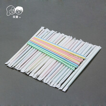 【50支】双童70711弯头吸管 一次性单支纸包独立包装单头弯曲孕产妇月子儿童宝宝吸管6*210mm 彩条 【1包50支】