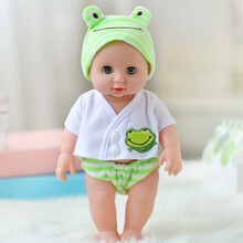 快乐音符（PEACEFUL REGGAE） 仿真婴儿会说话洋娃娃软胶眨眼家政早教儿童玩具 536-1青蛙绿（（30CM） 动眼版30厘米+55声+音乐