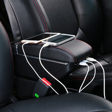 车奇缘扶手箱雪佛兰科鲁兹扶手箱新老克鲁兹通用汽车扶手箱改装配件手扶箱储物置物箱加宽双层可升高带USB 双层升高款黑色红线(双层空间+升高加长+前后充电)