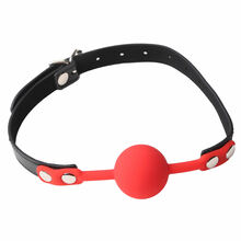 米涩 SM口球口塞强制惩罚道具 成人夫妻房事情趣用品性玩具 红色硅胶