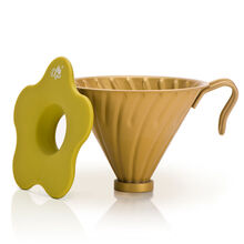 帝国（Diguo） 经典v60不锈钢咖啡滤杯 家用煮咖啡V型手冲滴滤式咖啡杯 多色滤杯 1-4人份 黄色1-4