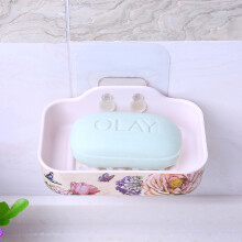 希尔 欧式创意无痕贴香皂盒 卫生间强力沥水吸盘浴室肥皂盒 单层玉玫瑰YMG7204