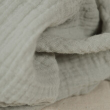 富羽莱 双层纱布宝宝儿童纯棉布料连衣裙衣服装肌理绉布棉麻婴儿棉纱面料 浅灰(半米价)