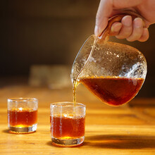 泰摩 日式锤目纹玻璃杯咖啡杯套装礼盒 家用锤纹公道杯茶杯 手冲咖啡杯小号 锤目分享壶（带手柄）+锤目杯2个