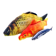 中盈 猫玩具球三层转盘逗猫棒笼中鼠猫咪薄荷布鱼益智套装 猫薄荷鱼30CM（款式随机发）