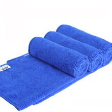 佳百丽 洗车毛巾 汽车加厚细纤维擦车巾布 车用吸水毛巾用品 细纤维蓝色33*70 三条装