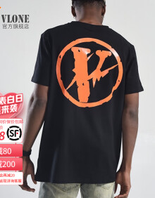 VLONE【美式】t恤男潮牌 联名大V短袖夏季新款宽松纯棉半袖打底衫男装 藤原浩联名款 XL（尺码偏大210斤以内）