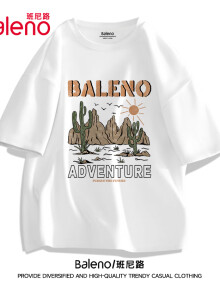 班尼路（Baleno）重磅t恤男短袖夏季纯棉上衣青少年港风潮流百搭休闲宽松大码半袖