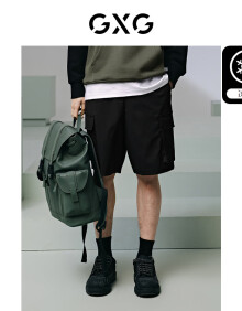 GXG男装 重磅系列三色口袋工装凉感薄款短裤 24夏季 黑色 185/XXL