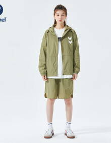 Hummel夏季防晒衣套装男女2024新款轻薄款防晒服外套防紫外线 军绿 XL 