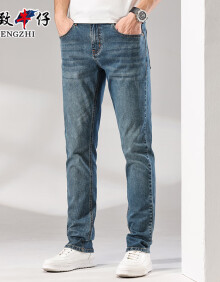 增致牛仔（ZENGZHI）男装弹力牛仔裤 宽松舒适直筒裤 复古 36码