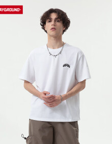 SPRAYGROUNDSprayGround2024年上新刺绣鲨鱼嘴短袖T恤潮流个性男士夏季上衣 本白 XL