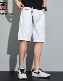 AEMAPE美国苹果高端黑科技三防棉休闲裤男士2024夏季新款宽松直筒青少年 大白 28 腰围二尺一