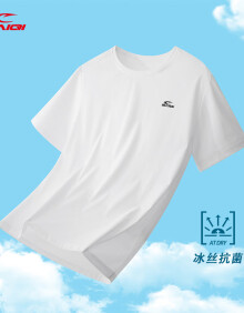 赛琪短袖t恤男2024夏季新款冰丝速干运动半袖凉男士抗菌凉感圆领上衣 白色 XL