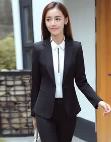 职业装女装套装西服女士西装正装小西装女面试工作服工装 黑西装+白衬衣+西裤 S