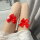 红蝴蝶白网袜3双装