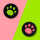 （02号）黑底绿+黑底粉猫爪