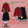 1829红色毛衣+黑半身裙 【两件套】