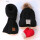 黑色 加绒72标帽+黑巾+红手套