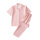 粉红纯色(短袖+长裤)女
