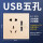 USB+五孔E65N-金色