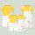 黄色纯棉T恤+白色下装