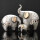 复古银陶瓷三只象
