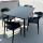 黑色4椅+130 80cm碳钢长桌