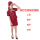 酒红色-短袖+短裙 贈纱巾+帽子