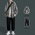 (两件套)灰色夹克+黑色束脚裤
