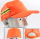 环卫帽：橘色加厚反光条