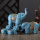 孔雀蓝陶瓷4只象