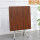 棕木纹80方桌+电镀桌架