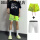 荧光绿短裤(黑LOGO)+白色紧身裤