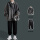 (两件套)灰色夹克+黑色束脚裤