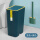 【深绿色】壁挂款马桶刷+【深蓝色】按压垃圾桶