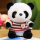 熊猫 -红条纹毛衣