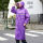 雨披-紫色【反光+大帽檐+外口袋】