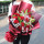 【幸福绽放】19朵康乃馨+6朵粉百合混搭花束